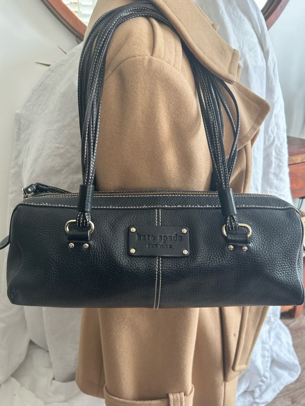 Kate Spade Black Pebbled Leather Shoulder Bag - Picture 3 of 4